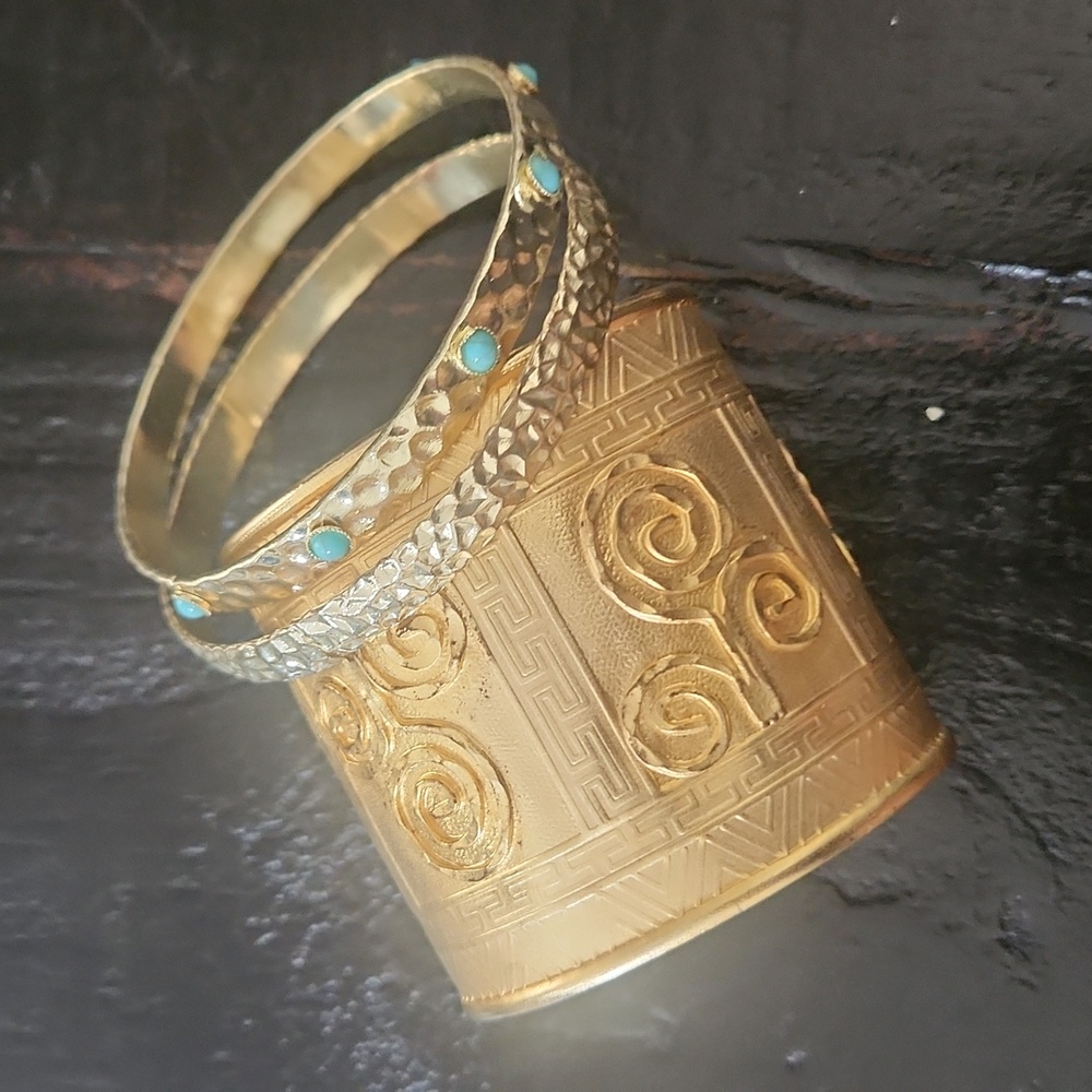 3 gold Plated Bracelets Great for all occasions